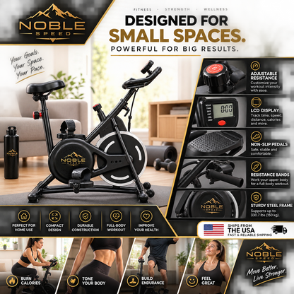 NOBLE SPEED™ - Silent Magnetic Indoor Cycling Bike | Home Gym Studio